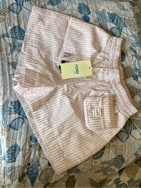 Fendi Pink Striped kids Shorts